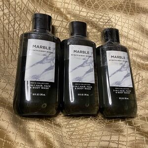 Bath and Body Mens “MARBLE “ DISCONTINUED LOT OF 3 Face & Body Wash NEW/ SEALED